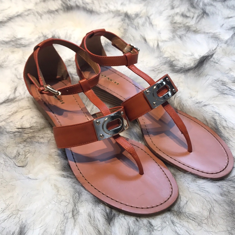 Brand New Coach women's leather sandals size 7